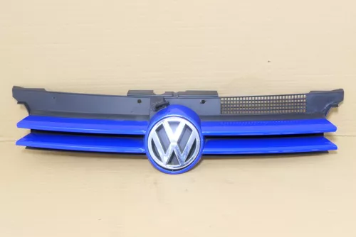 VW Golf 4 Grill Kühlergrill VW Zeichen Logo blau LW5Z - Mängel (110508)