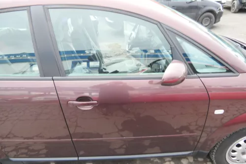 Audi A2 8Z Tür vorne rechts rot braun LZ3R -mit Rahmen, Scheibe und Fensterheber (110649)