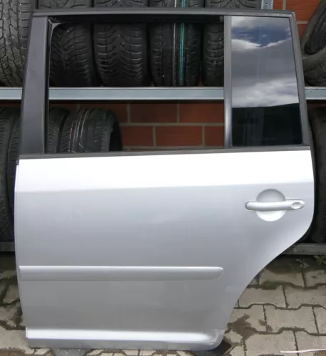 VW Touran 1T 1T3 Tür hinten links grau silber LA7W mit Scheibe (111167)
