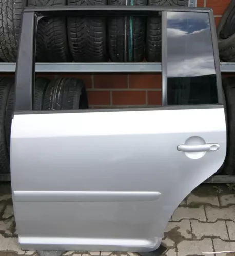 VW Touran 1T 1T3 Tür hinten links grau silber LA7W mit Scheibe