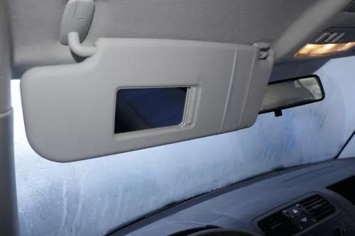 Skoda Fabia Roomster 5J Sonnenblenden Sonnenblende grau links vorne grau Spiegel (114815)