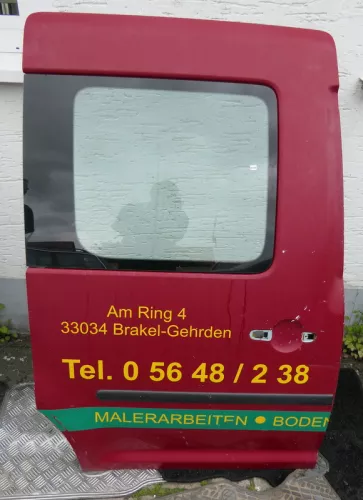 VW Caddy 3 2k Beifahrertür Tür hinten rechts rot Scheibe Schiebetür (115572)