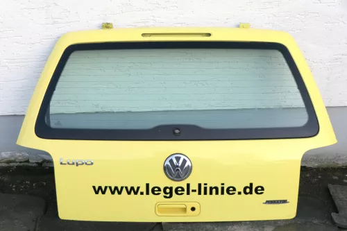 VW Lupo 6X Heckklappe hinten Klappe Kofferraumklappe mit Scheibe gelb LD1B (118187)