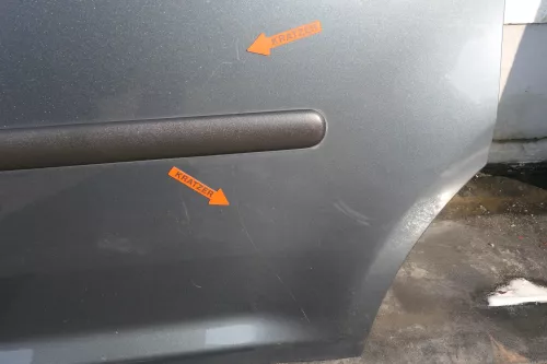 VW Caddy 3 2k Beifahrertür Tür hinten links grau LD7U Scheibe Schiebetür (123248)