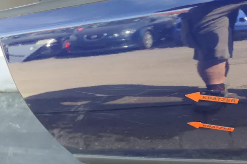 VW Polo 9N 9N3 Tür hinten links 4/5-Türer blau LB5N indigoblau - ohne Scheibe  (123534)