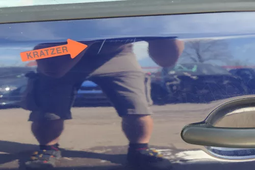 VW Polo 9N 9N3 Tür hinten links 4/5-Türer blau LB5N indigoblau - ohne Scheibe  (123534)