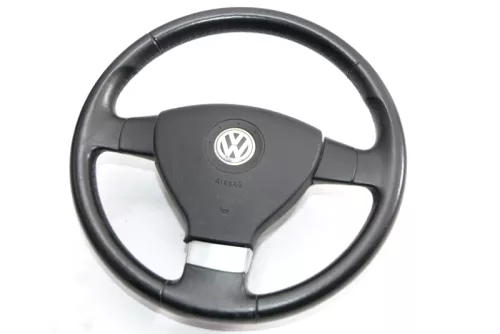 VW Passat 3C Eos Golf 5 Lenkrad 1K0419091FF 3-Speichen Leder GOAL blaue Nähte (127801)