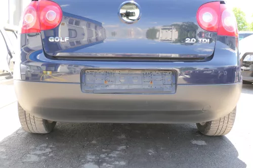 VW Golf 5 1K Limousine Stoßstange hinten Heckstoßstange blau LA5G perlblau PDC (128327)