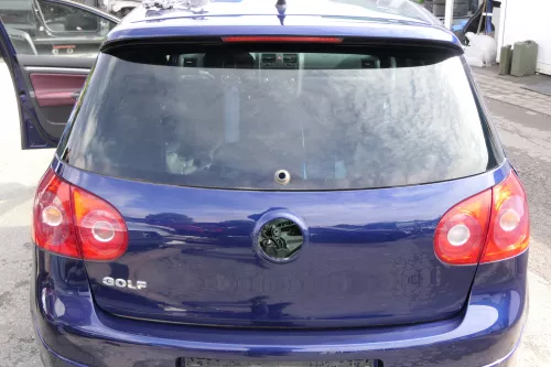VW Golf 5 V Heckklappe hinten Kofferraumklappe mit Scheibe blau LD5Q Spoiler (129116)