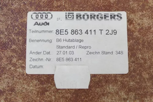 AUdi A4 8E B6 B7 Limousine Laderaumabdeckung Hutablage Kofferraum dunkel (144978)
