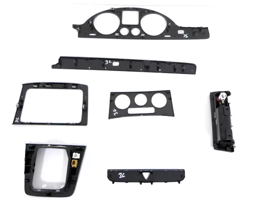 VW Passat 3C Mittelkonsole Verkleidung Klappe Abdeckung Dekor dunkel grau (145873)