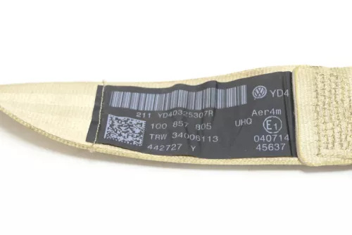 VW Eos 1F Gurt 1Q0857805 UHQ hinten links beige besch  (148241)