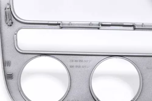 VW Eos 1F Mittelkonsole Verkleidung um Radio Klappe Abdeckung Dekor silber chrom (148248)