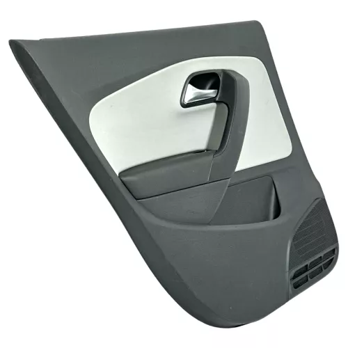 1x VW Polo 6R Türverkleidung Tür 4/5-Türer grau schwarz Kunstleder hinten links  (149180)