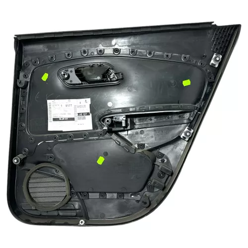 1x VW Polo 6R Türverkleidung Tür 4/5-Türer grau schwarz Kunstleder hinten links  (149180)