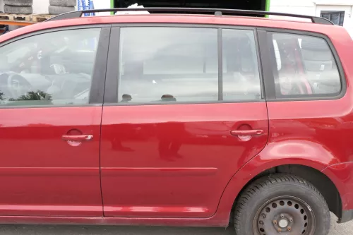 VW Touran 1T 1T3 Tür hinten links rot braun rot LA3W mit Scheibe (150591)