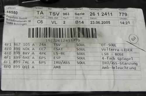 4x Audi A6 4F Türverkleidung Verkleidung Tür vorne hinten Leder S-line  (150777)