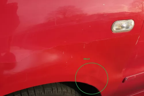 VW Polo 6N2 Kotflügel vorne links rot LP3G (bis auf den Schweller) (151815)