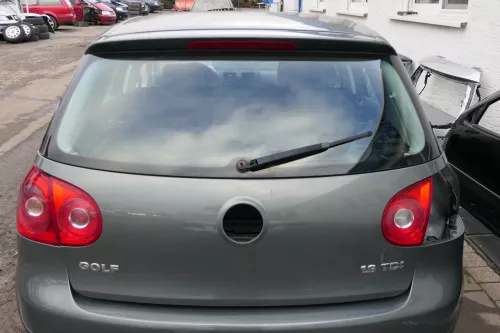 VW Golf 5 V Heckklappe hinten Kofferraumklappe mit Scheibe grau grün LA6Q saga (152366)
