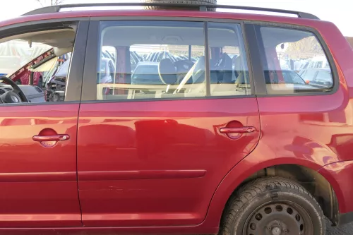 VW Touran 1T 1T3 Tür hinten links rot braun LA3W red spice mit Scheibe (152451)