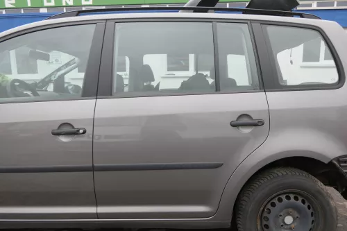 VW Touran 1T Tür hinten links grau LD7S mit Scheibe - OHNE Anbauteile (152932)