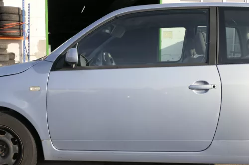 VW Lupo 6E 3L FSI Tür vorne links Fahrertür grau blau LR7V (mechanischer Fenster (154832)