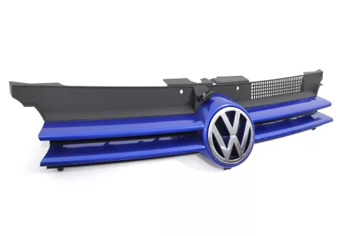 VW Golf 4 Grill Kühlergrill mit VW Zeichen Logo blau LA5W (156003)
