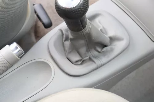 VW Lupo Polo 6N2 Schaltknauf Schaltsack Schaltung Schaltknüppel College grau (157975)
