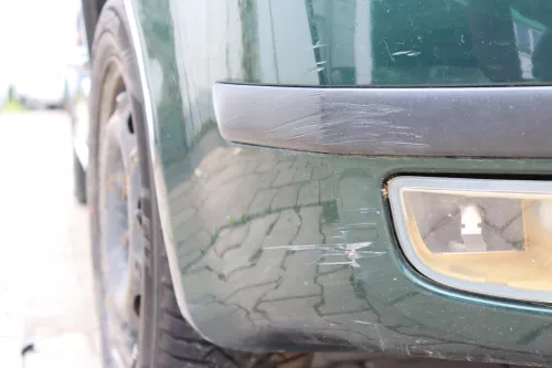 Skoda Fabia 6Y Stoßstange Stoßfänger vorne grün LF8C 2000-2004 (158661)