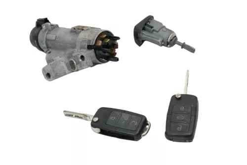 VW Polo 9N 9N3 Schloßsystem 1x Türschloß 2x FunkSchlüssel Schloß Zündschloß (159382)
