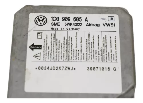 VW T5 Steuergerät Airbag 1C0909605A 03C Index Airbagsteuergerät (2x Airbag) (161188)