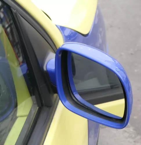 VW Lupo 6X Arosa manueller Spiegel Außenspiegel rechts blau LW5Z (161474)
