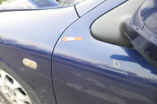 Seat Leon Toledo 1M Tür vorne links Fahrertür blau LB5N -ohne Anbauteile (163159)