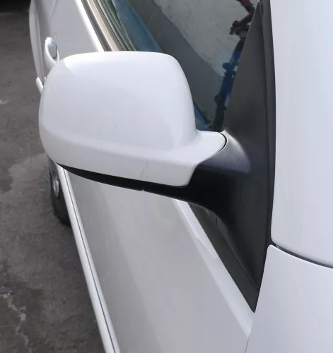 VW Lupo Arosa manueller Spiegel Außenspiegel rechts weiß LB9A - MÄNGEL (163782)