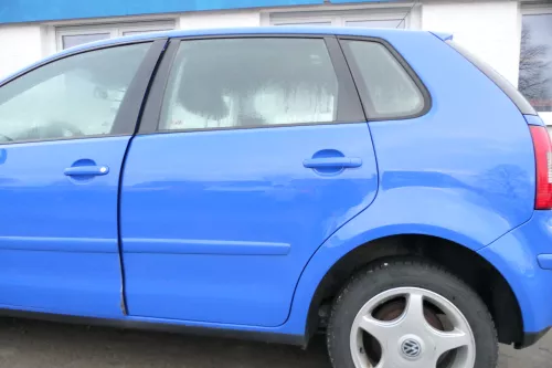 VW Polo 9N 9N3 Tür hinten links 4/5-Türer blau LA5F - ohne Anbauteile (164293)