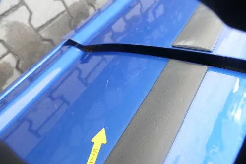 VW Touran 1T 1T3 Tür hinten links blau LA5X und Scheibe ohne Anbauteile (164456)