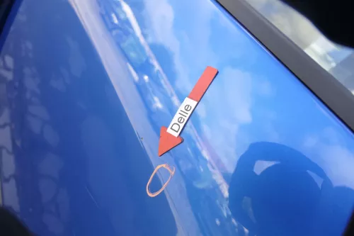 VW Touran 1T 1T3 Tür hinten links blau LA5X und Scheibe ohne Anbauteile (164456)