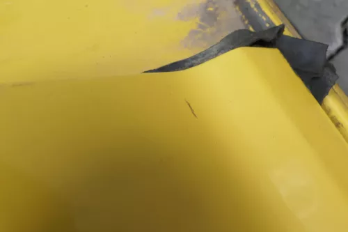 VW Caddy 3 2k Tür hinten rechts gelb Post L132 Schiebetür mit Scheibe (164537)