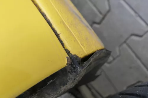 VW Caddy 3 2k Tür hinten rechts gelb Post L132 Schiebetür mit Scheibe (164537)