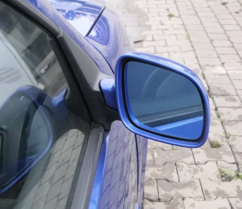 Golf 4 Bora elektrischer Spiegel vorne rechts Außenspiegel blau LW5Y Glas (165326)