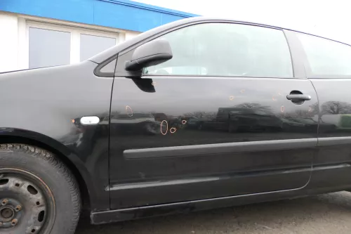 VW Polo 9N 9N3 Tür vorne links Fahrertür 2/3-Türer schwarz L041 ohneAnbautei (165658)