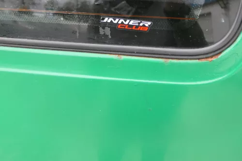 VW T4 Transporter Heckklappe Klappe hinten Kofferraumklappe grün Polizei Scheibe (166178)