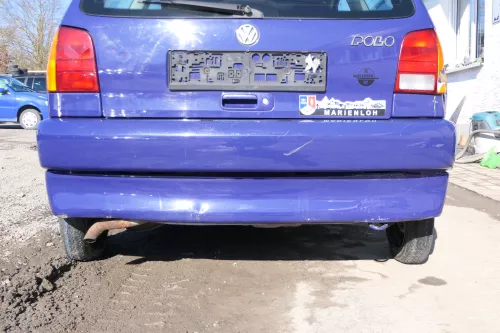 VW Polo 6N Stoßstange hinten 2-geteilte Heckstoßstange blau LD5D Stoßfänger (166500)