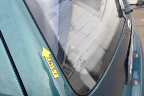 VW Polo 6N Heckklappe Klappe hinten Kofferraumklappe mit Scheibe grün LC6P (166614)