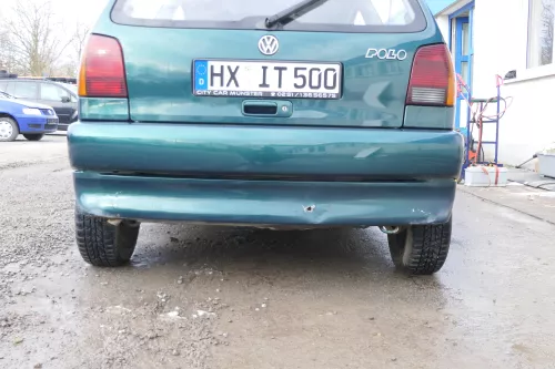 VW Polo 6N Heckklappe Klappe hinten Kofferraumklappe mit Scheibe grün LC6P (166614)