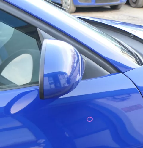 Seat Ibiza 6L elektrischer beheizter Spiegel Außenspiegel rechts blau LS5G (166836)