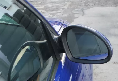 Seat Ibiza 6L elektrischer beheizter Spiegel Außenspiegel rechts blau LS5G (166836)