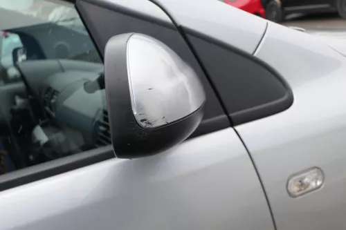 VW Fox 5Z manueller Spiegel Außenspiegel + Glas rechts silber LA7W mechanisch  (167489)