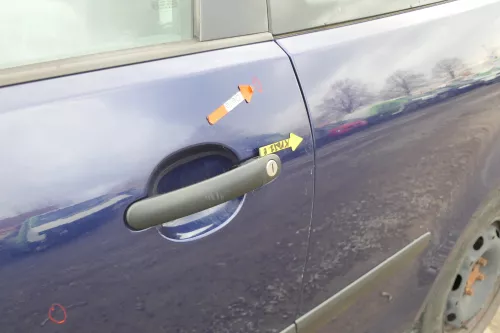 VW Polo 9N 9N3 Tür vorne links Fahrertür 2/3-Türer blau LB5N ohneAnbautei (167549)