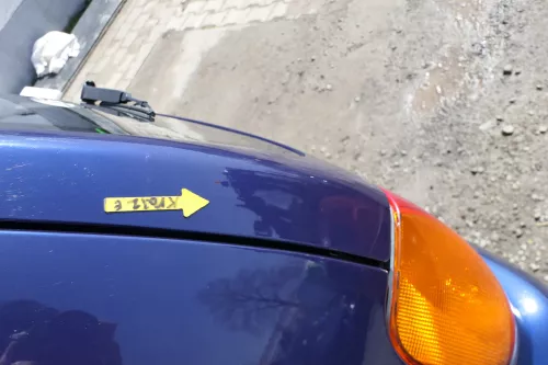 VW Polo 6N Heckklappe Klappe hinten Kofferraumklappe mit Scheibe blau LB5N (167853)
